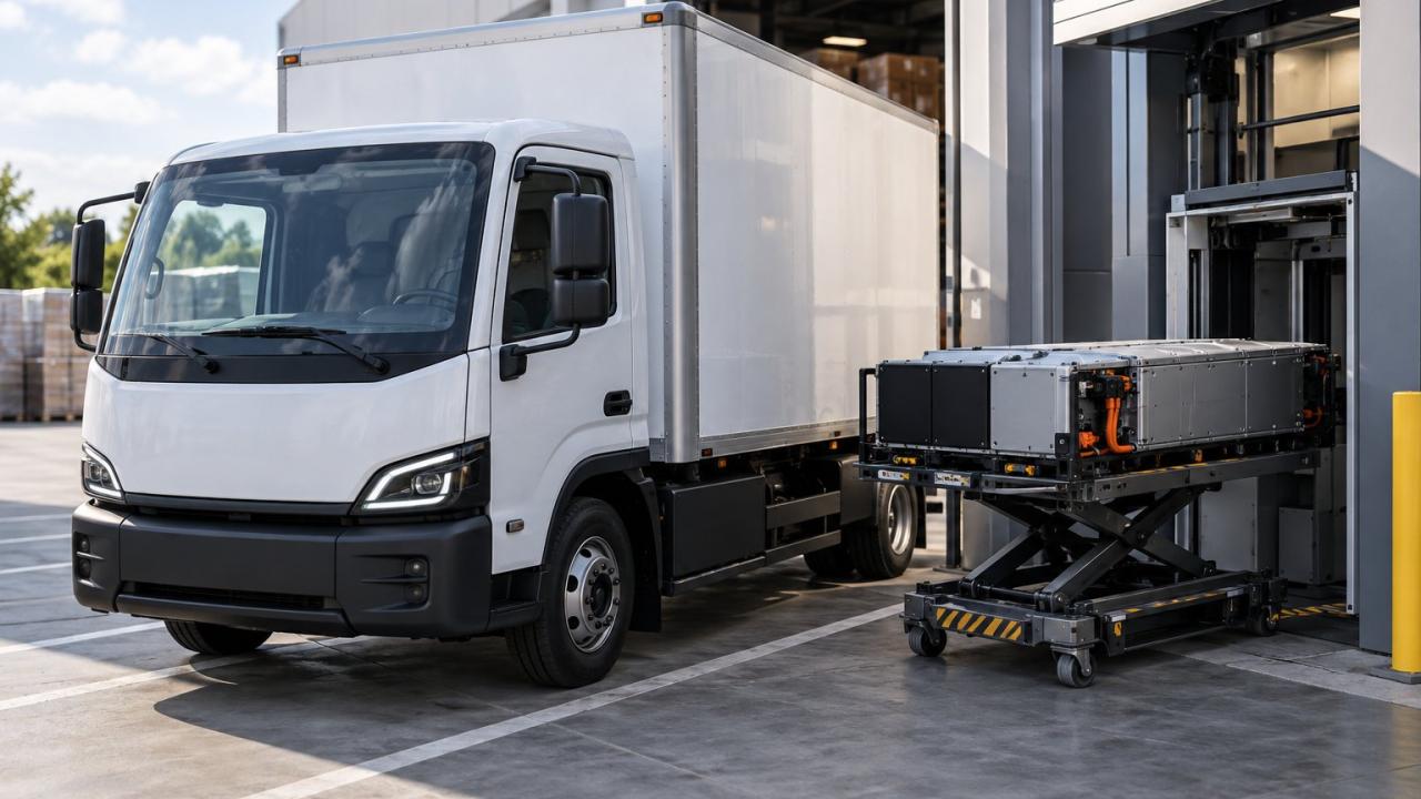 Isuzu starts 7-minute battery-swap trial for Elf EV trucks in Thailand — our maths: €17 per truck-hour