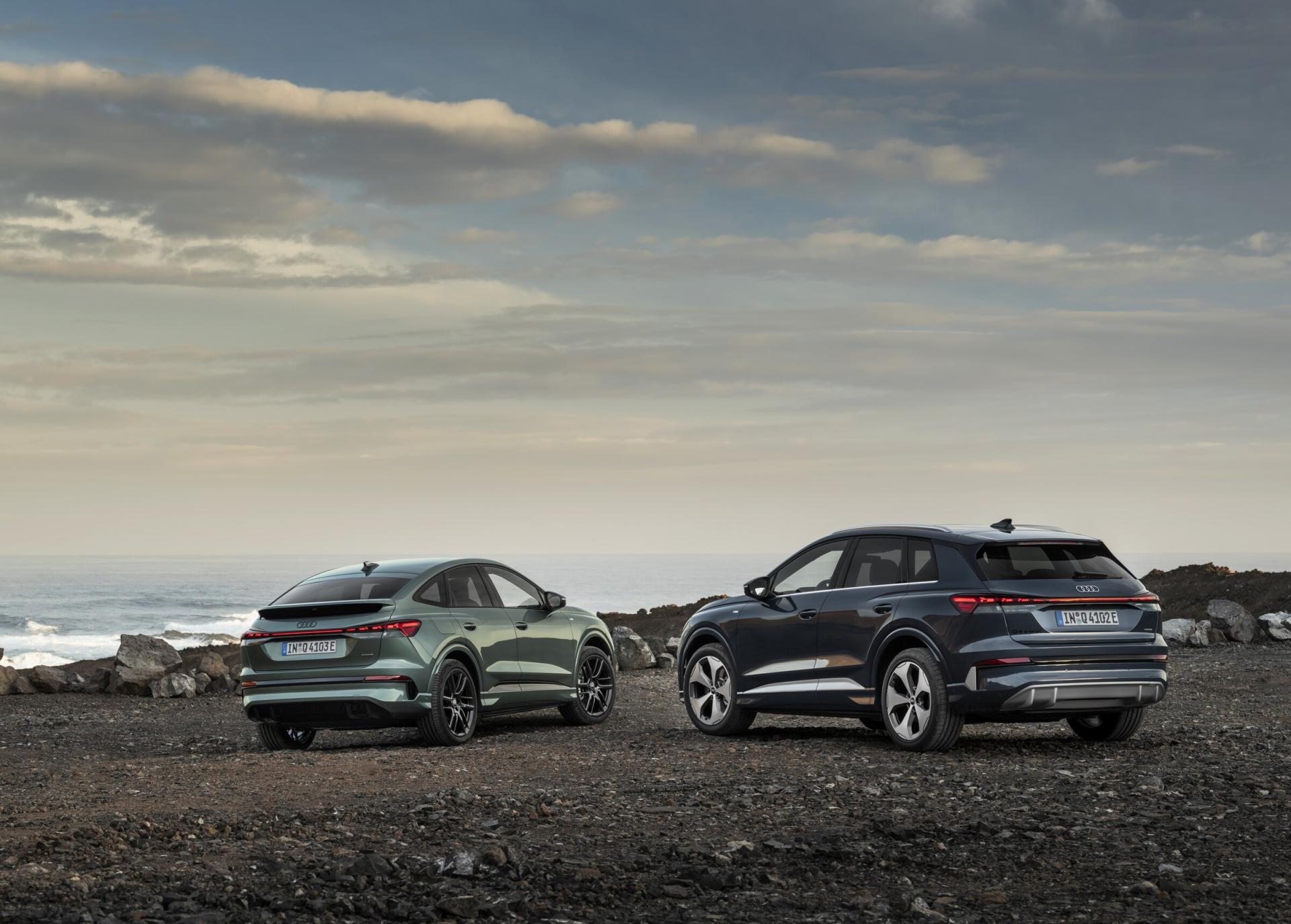 Audi Q4 e-tron, rear three-quarter exterior view. Photo: Audi Media Center, audi.com.