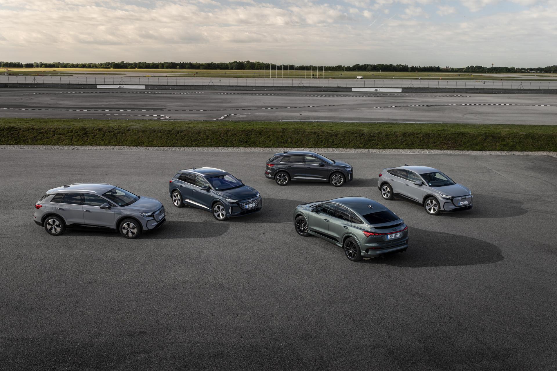 Audi Q4 e-tron, elevated exterior view. Photo: Audi Media Center, audi.com.