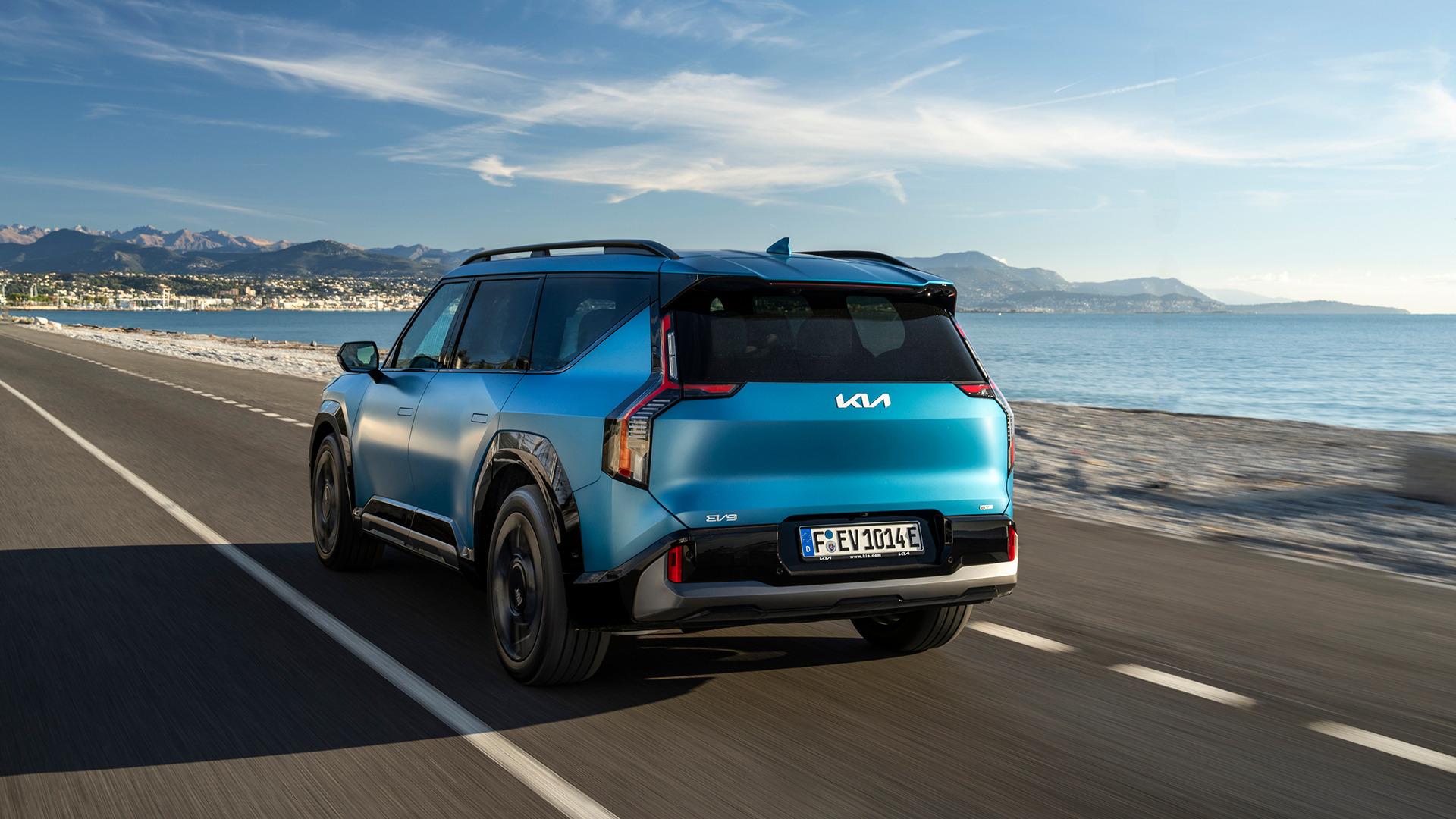 Kia EV9 from the rear three-quarter angle. Photo: Kia Europe