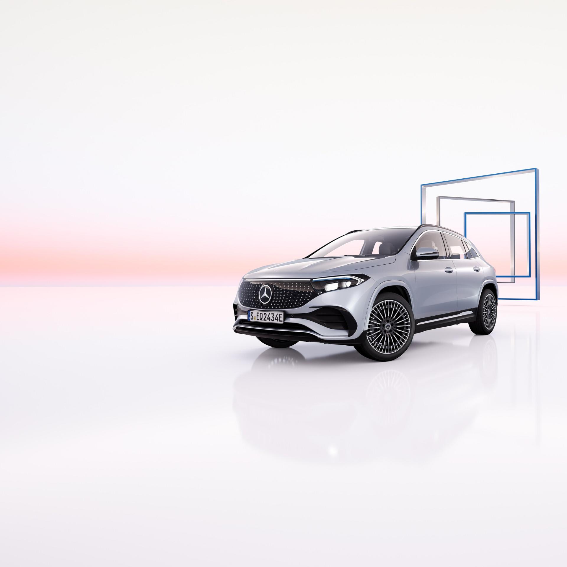 Mercedes-Benz EQA 250+, front three-quarter exterior view. Photo: Mercedes-Benz, mercedes-benz.de.