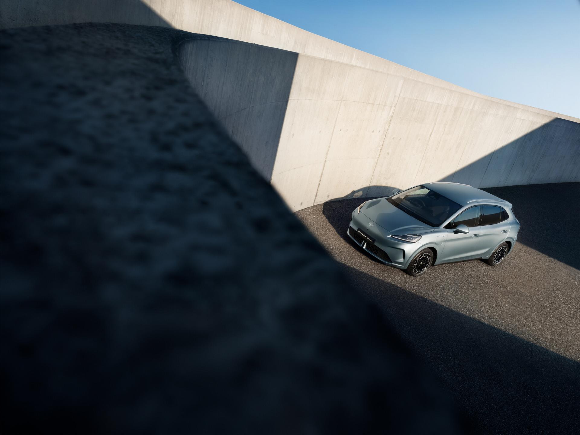 MG MG4 EV Urban, elevated exterior view. Photo: MG Motor Europe Newsroom, news.mgmotor.eu.