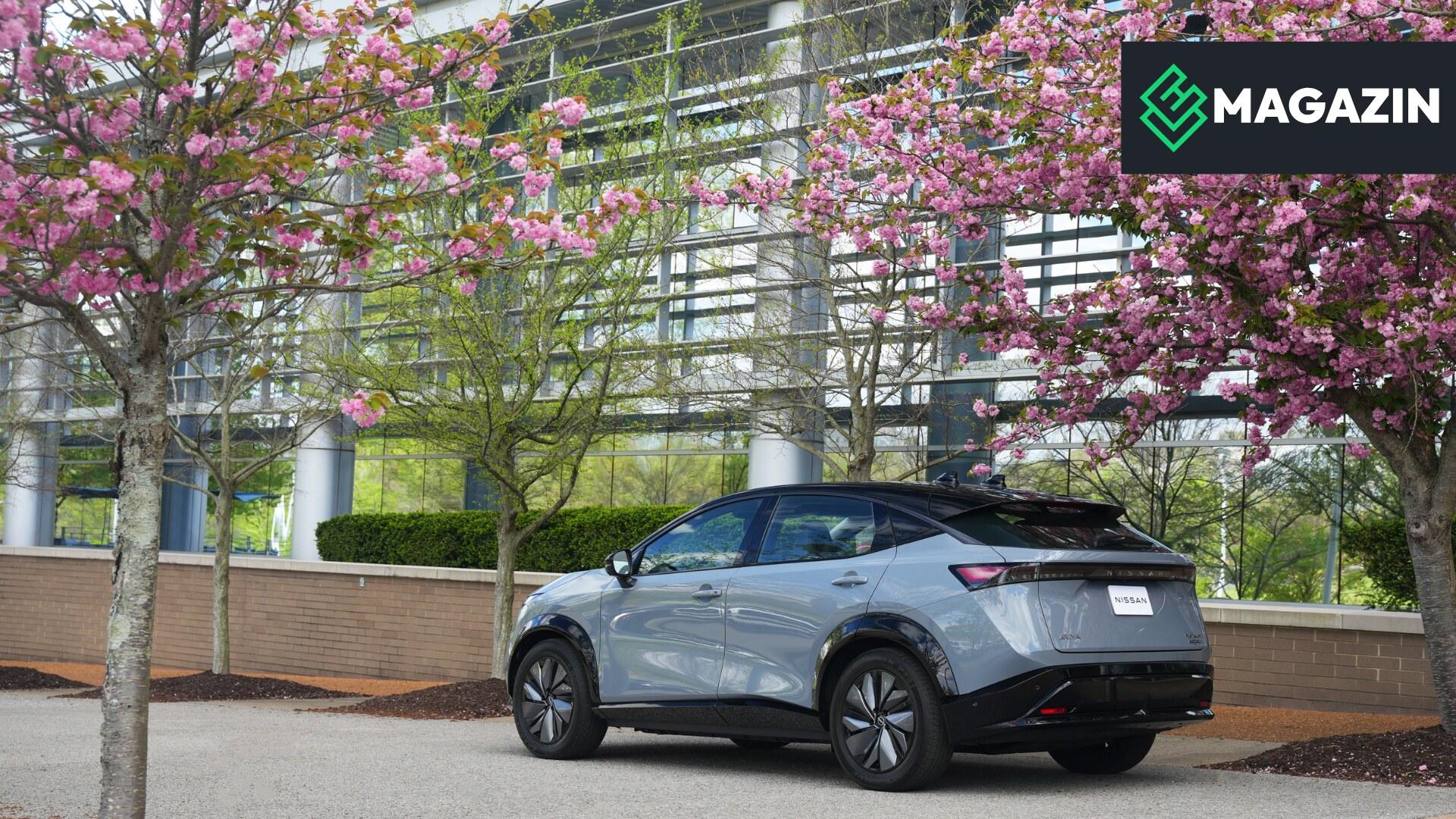 Nissan Ariya, rear three-quarter exterior view. Photo: Nissan.