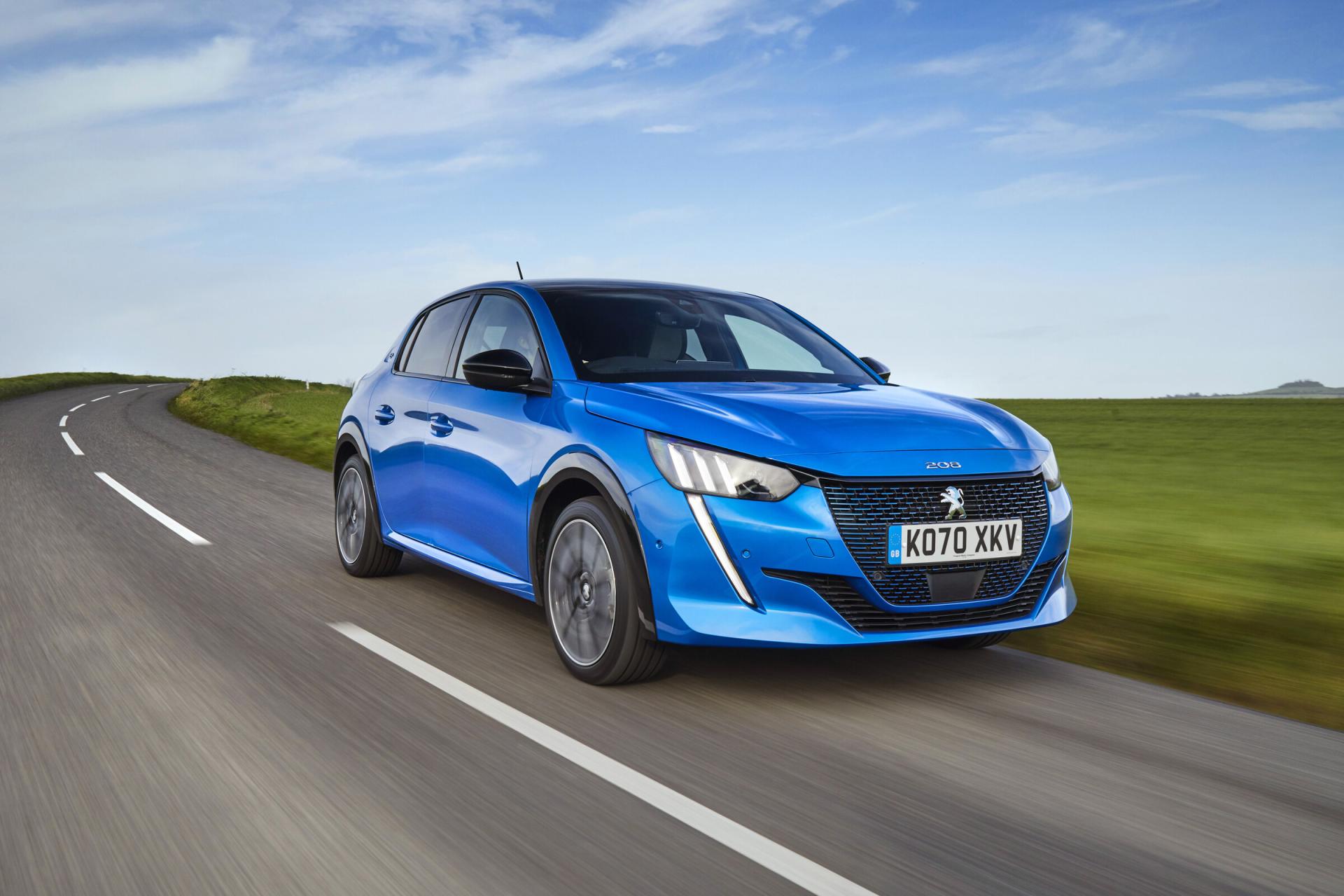 Peugeot e-208, front three-quarter exterior view. Photo: Stellantis Media, media.stellantis.com.