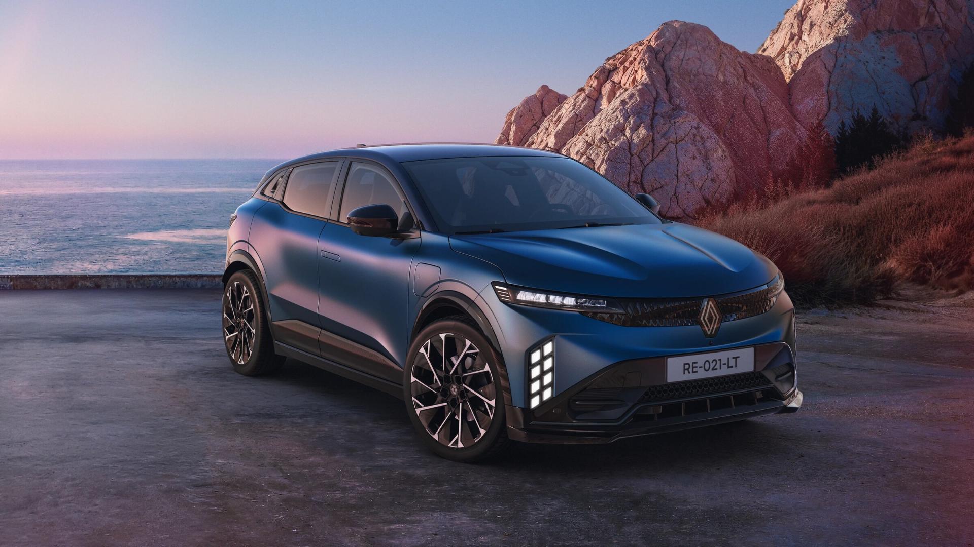 Renault Megane E-Tech Electric, front three-quarter exterior view. Photo: Renault Presse-Service, presse.renault.de.
