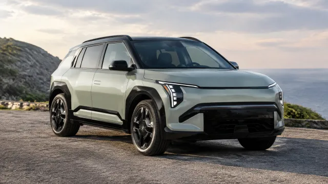 Kia EV3 GT-Line S, the electric SUV that stayed among Kia's best-selling EVs in Europe during the first eight months of 2026. AI-generated illustration.